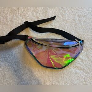 Clear Plastic Fanny Pack with Pink Tint